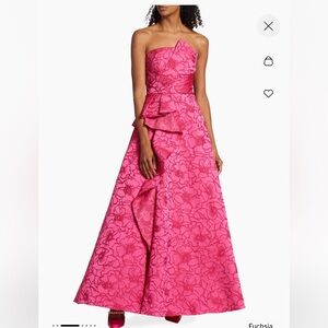 ML Monique Lhuillier Floral Jacquard Ballgown